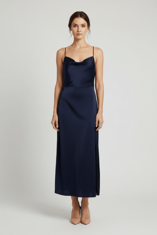 Vila langes Kleid Viravenna Strap Ankle Dress - Navy Blazer
