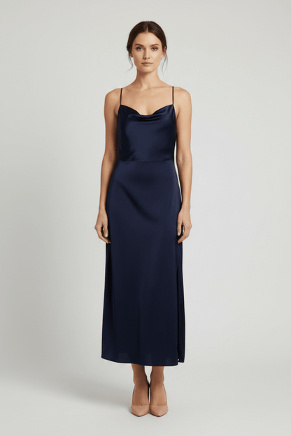 Vila langes Kleid Viravenna Strap Ankle Dress - Navy Blazer