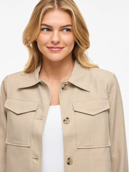 VILA Light Jacket VIROSA JACKET - Super Light Natural Melange