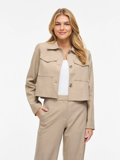 VILA Light Jacket VIROSA JACKET - Super Light Natural Melange