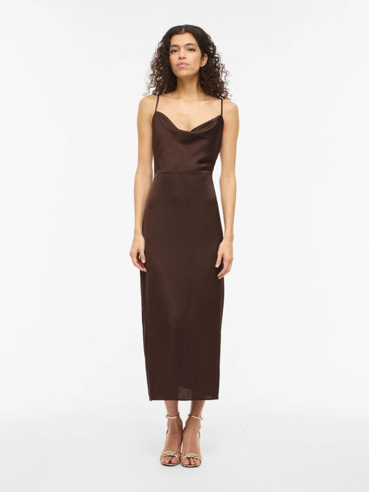 Vila Maxikleid VIRAVENNA STRAP ANKLE DRESS/OC in Coffee Bean