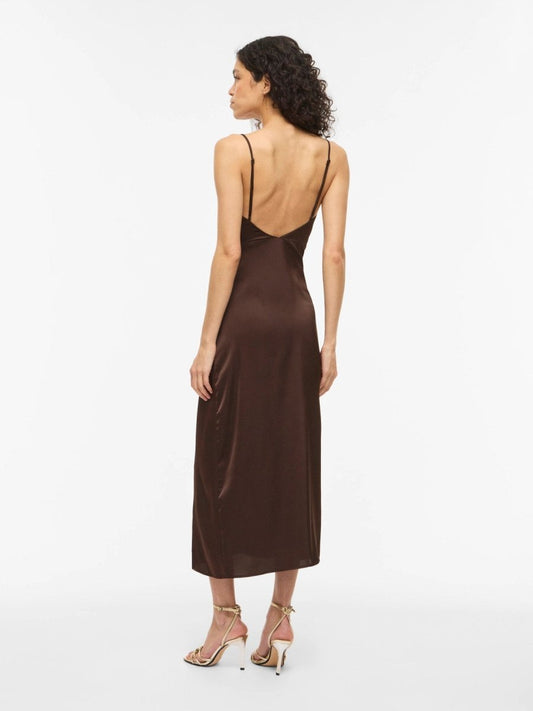Vila Maxikleid VIRAVENNA STRAP ANKLE DRESS/OC in Coffee Bean