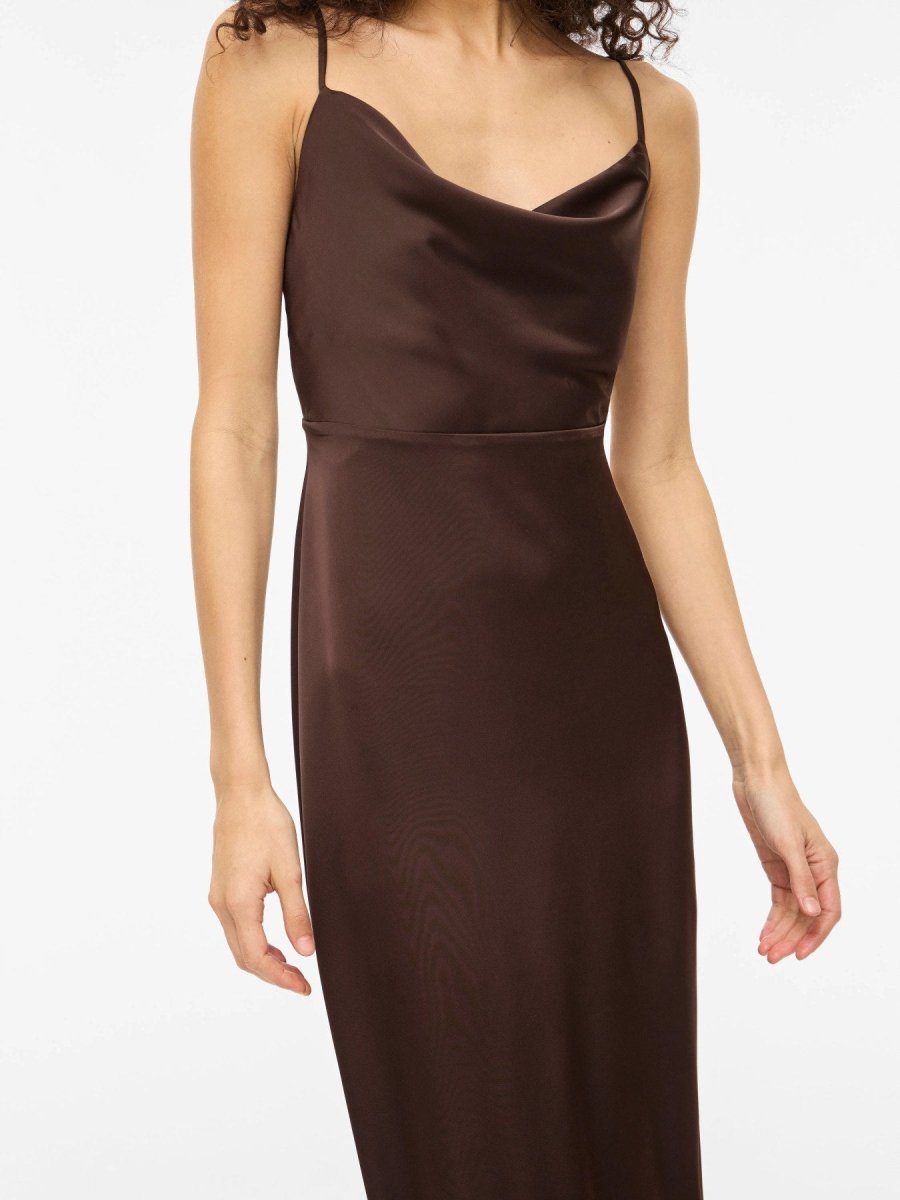 Vila Maxikleid VIRAVENNA STRAP ANKLE DRESS/OC in Coffee Bean