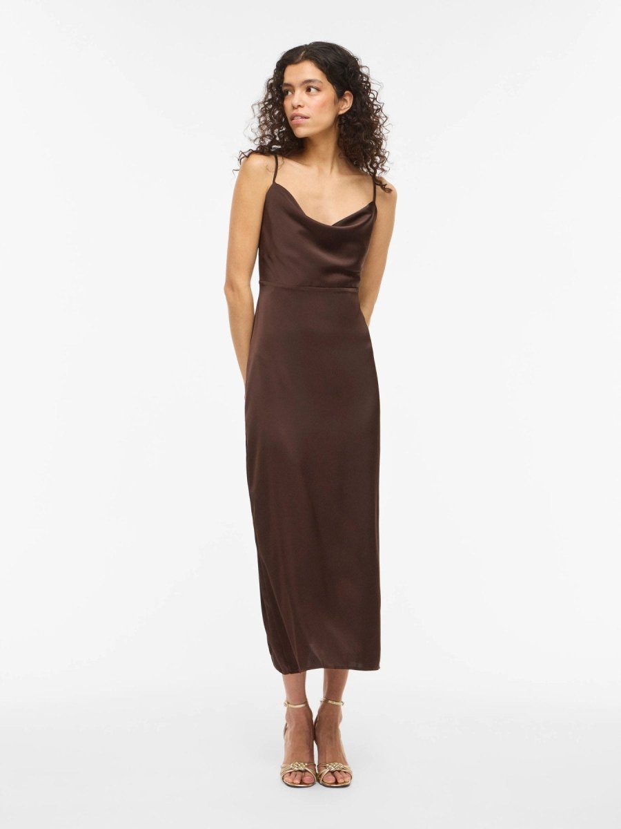 Vila Maxikleid VIRAVENNA STRAP ANKLE DRESS/OC in Coffee Bean