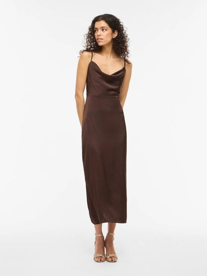 Vila Maxikleid VIRAVENNA STRAP ANKLE DRESS/OC in Coffee Bean
