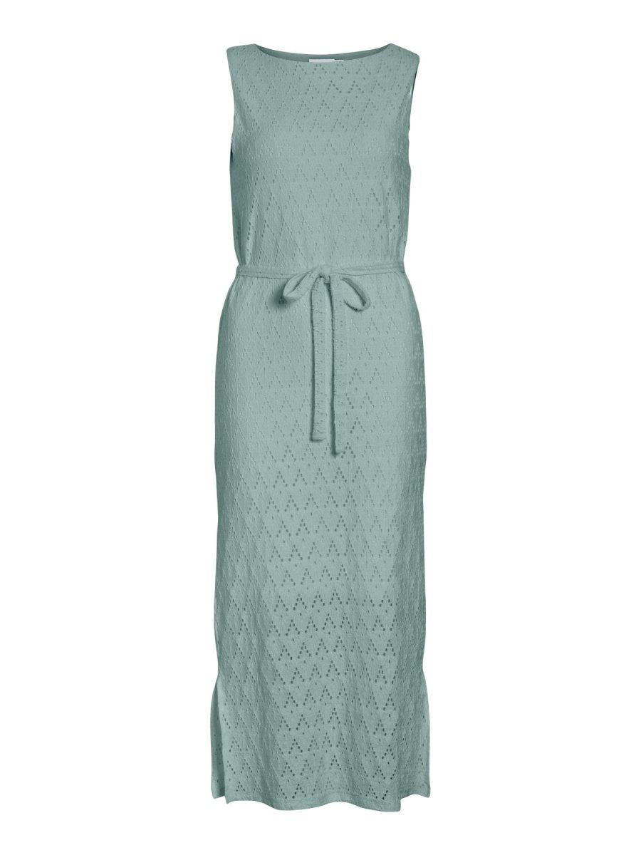 Vila Midi - Kleid VIAMALINA S/L MIDI DRESS/VOL/PB - Blue Surf