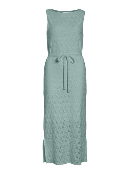Vila Midi - Kleid VIAMALINA S/L MIDI DRESS/VOL/PB - Blue Surf