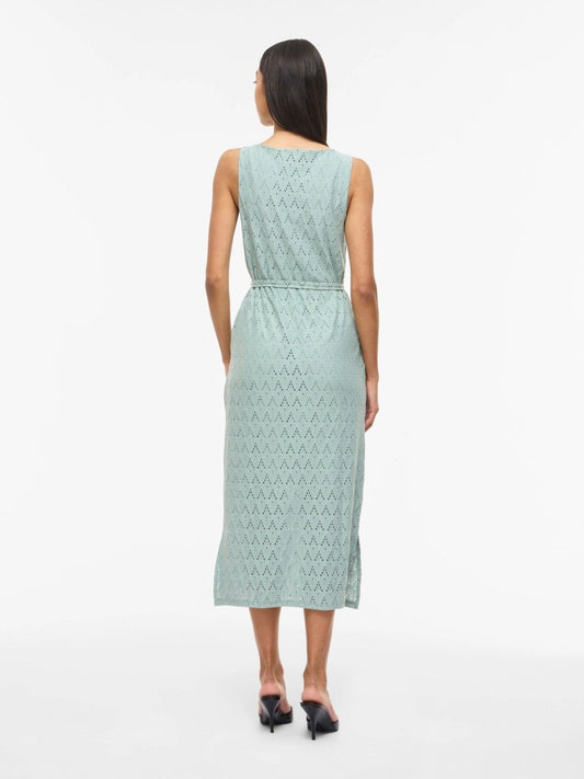 Vila Midi - Kleid VIAMALINA S/L MIDI DRESS/VOL/PB - Blue Surf