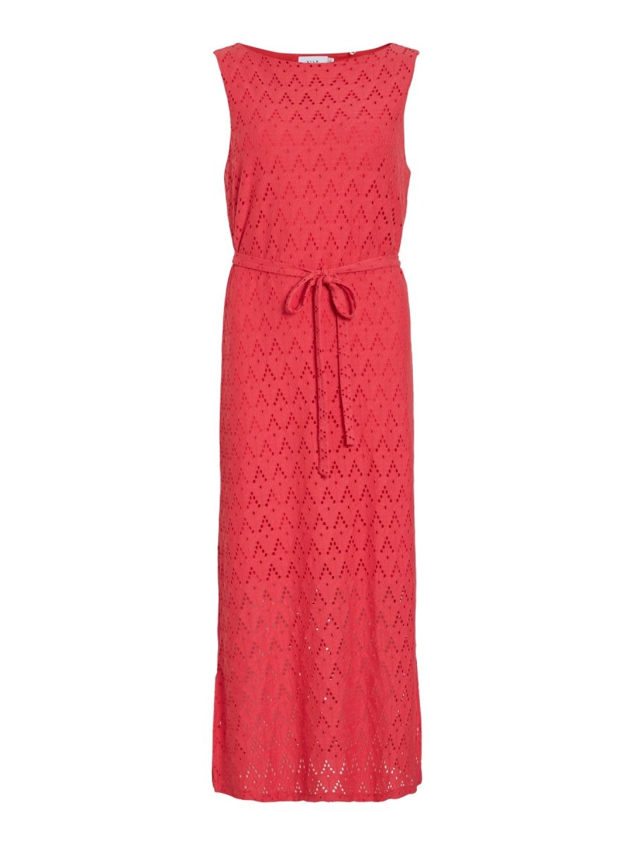 Vila Midi - Kleid VIAMALINA S/L MIDI DRESS/VOL/PB - Hibiscus
