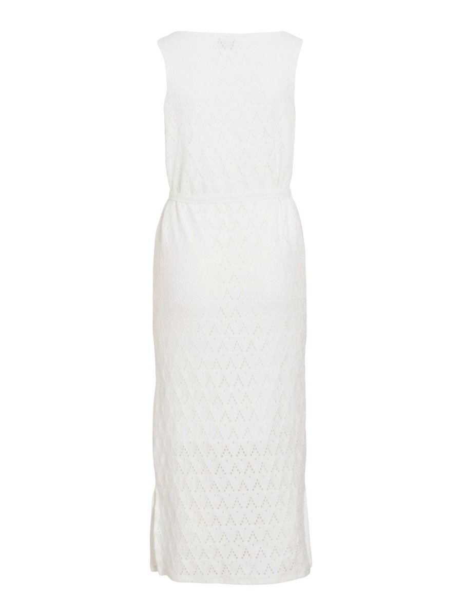 Vila Midi - Kleid VIAMALINA S/L MIDI DRESS/VOL/PB - Snow White