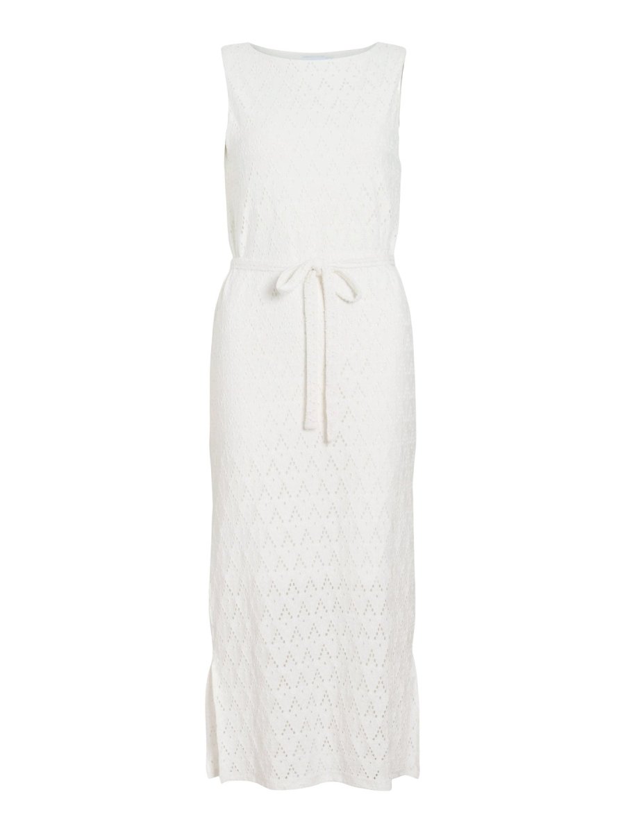 Vila Midi - Kleid VIAMALINA S/L MIDI DRESS/VOL/PB - Snow White
