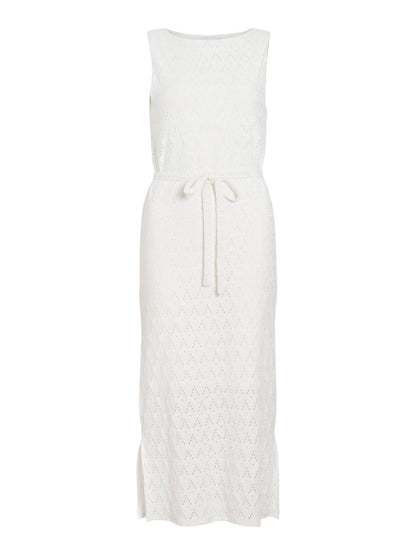 Vila Midi - Kleid VIAMALINA S/L MIDI DRESS/VOL/PB - Snow White