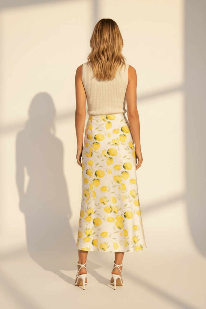 Vila Midi - Rock VIELLETTE HW MIDI SKIRT - NOOS - Snow White LEMON