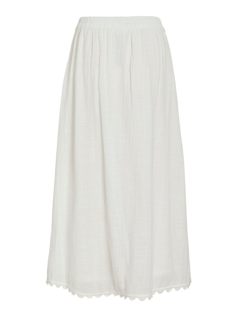 Vila Midi - Rock VIMINDY HW SCALLOP MIDI SKIRT - Snow White