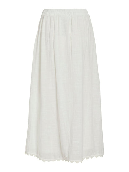 Vila Midi - Rock VIMINDY HW SCALLOP MIDI SKIRT - Snow White