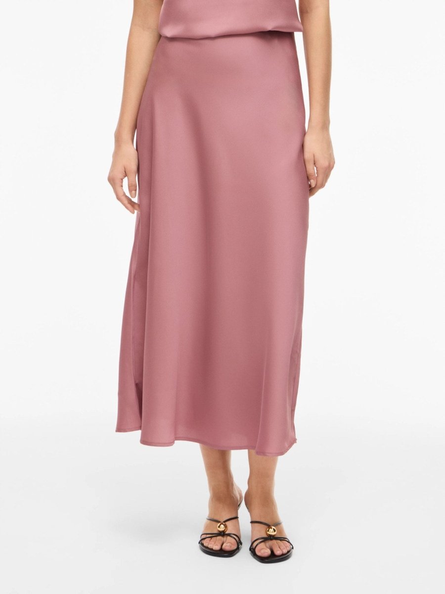Vila Midirock VIELLETTE HW MIDI SKIRT in Nostalgia Rose