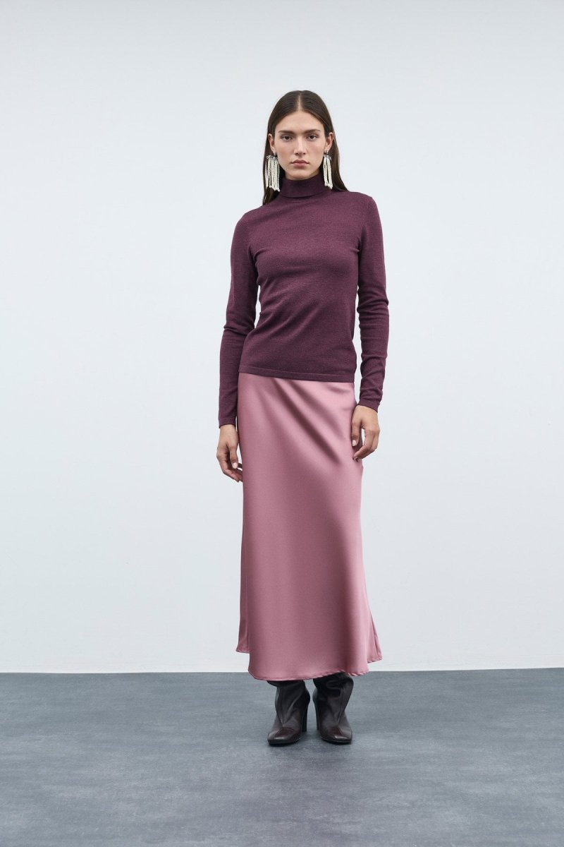 Vila Midirock VIELLETTE HW MIDI SKIRT in Nostalgia Rose