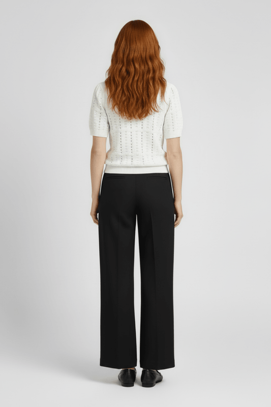 Vila O - NECK POINTELLE KNIT TOP/TES in der Farbe Snow White