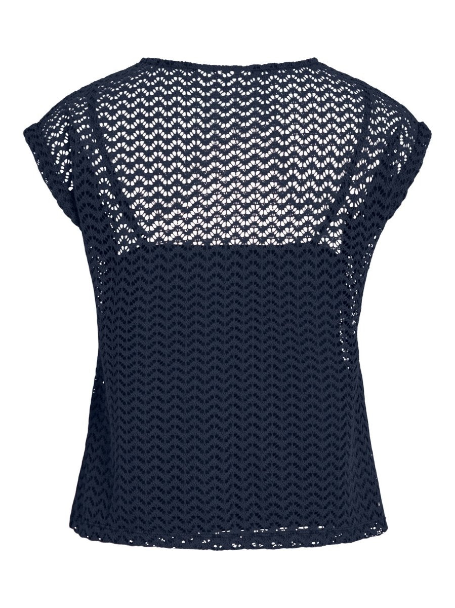 Vila O Neck Top in der Farbe Navy Blazer