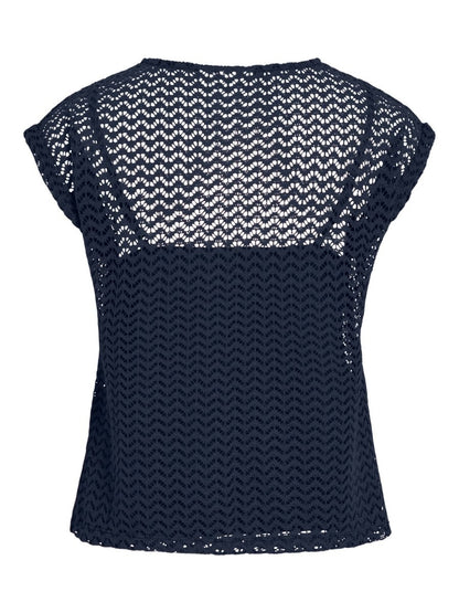Vila O Neck Top in der Farbe Navy Blazer