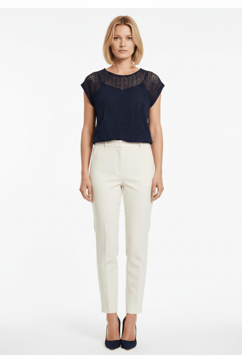 Vila O Neck Top in der Farbe Navy Blazer