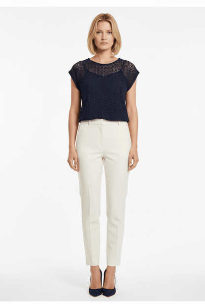 Vila O Neck Top in der Farbe Navy Blazer