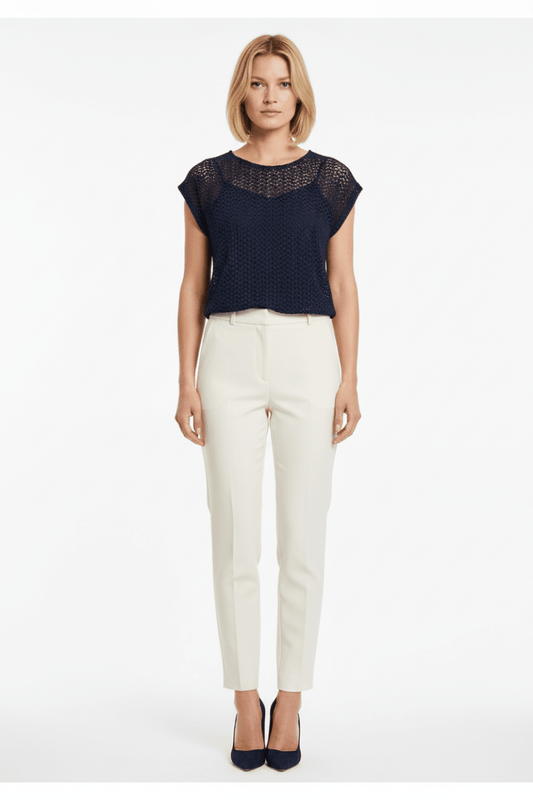 Vila O Neck Top in der Farbe Navy Blazer