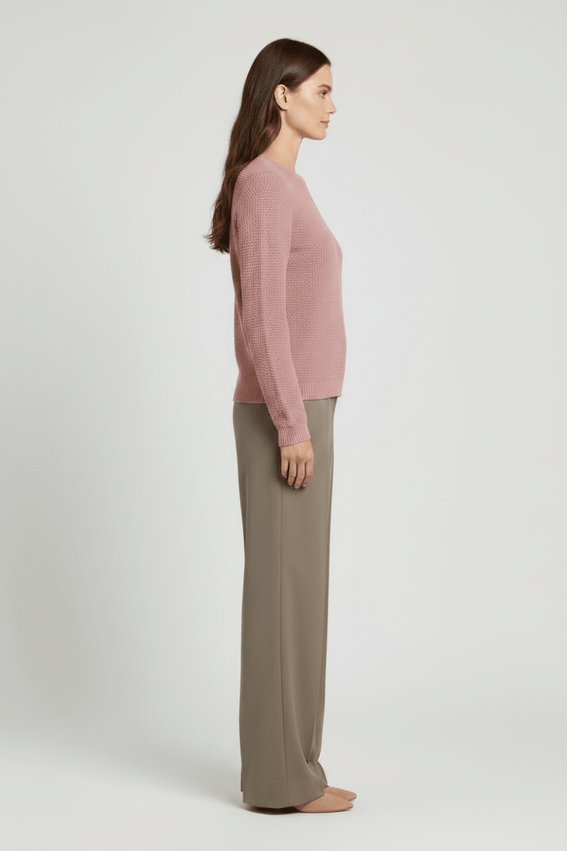 Vila Pullover Rundhals Langarm Strick Top Nostalgia Rose