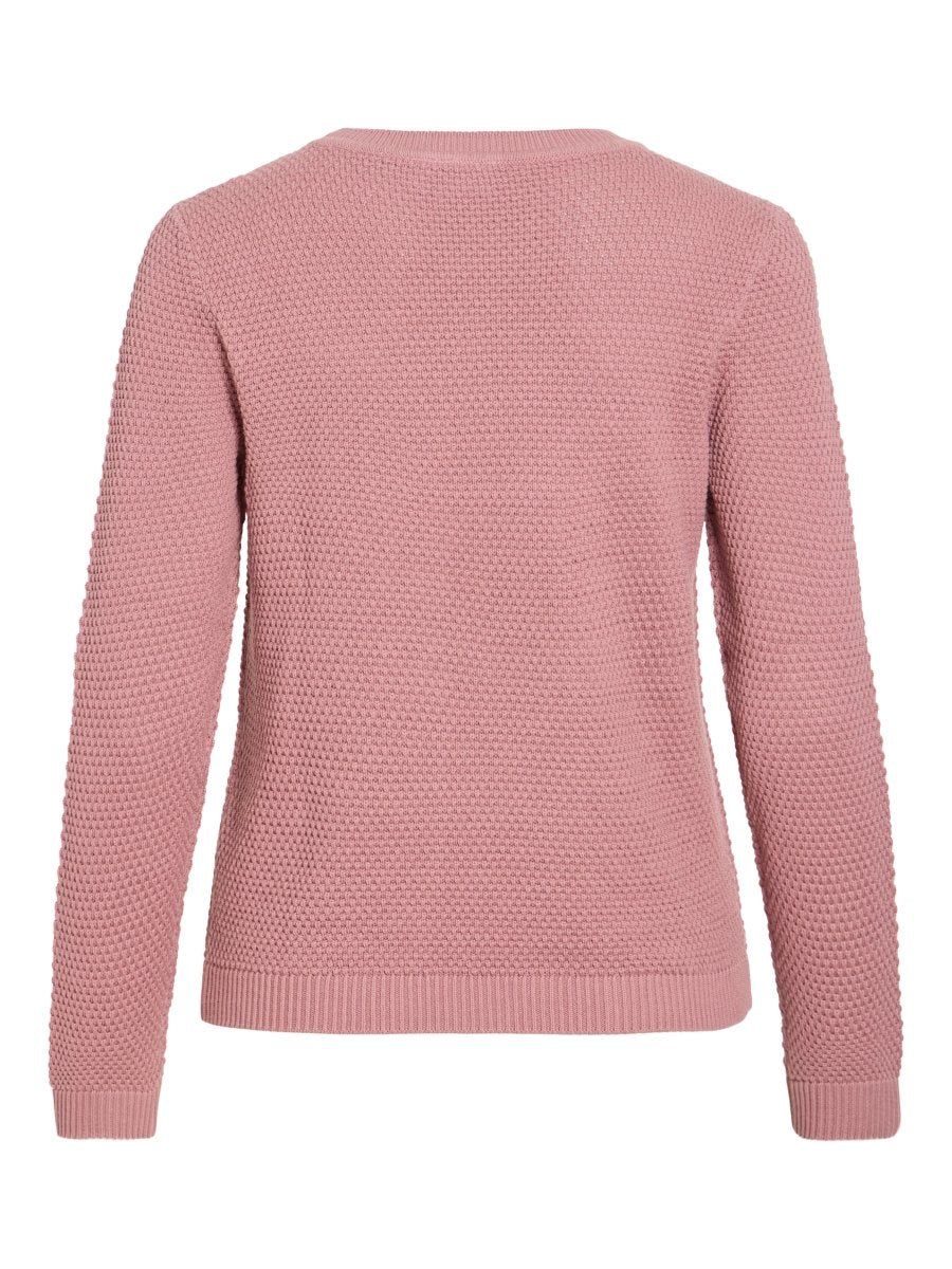 Vila Pullover Rundhals Langarm Strick Top Nostalgia Rose