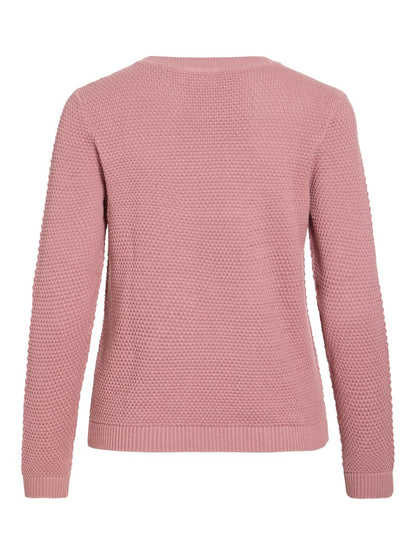 Vila Pullover Rundhals Langarm Strick Top Nostalgia Rose