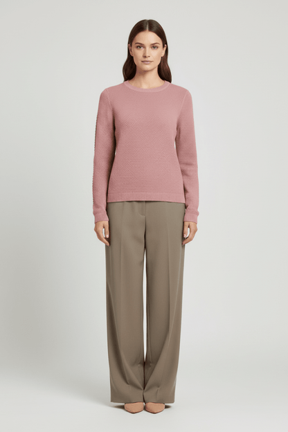 Vila Pullover Rundhals Langarm Strick Top Nostalgia Rose