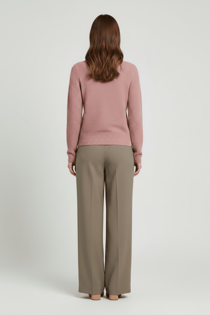 Vila Pullover Rundhals Langarm Strick Top Nostalgia Rose
