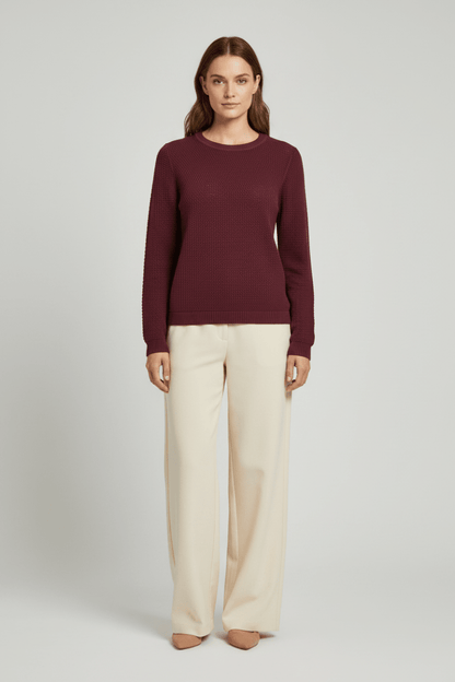 Vila Pullover Rundhals Langarm Strick Top Port Royale
