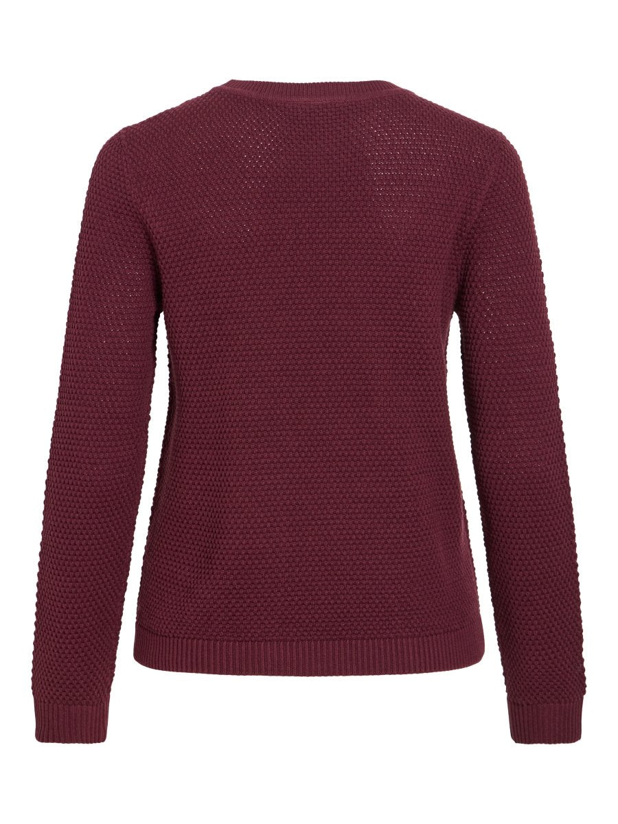 Vila Pullover Rundhals Langarm Strick Top Port Royale