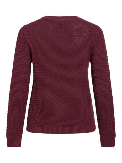 Vila Pullover Rundhals Langarm Strick Top Port Royale