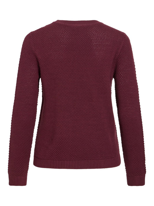 Vila Pullover Rundhals Langarm Strick Top Port Royale