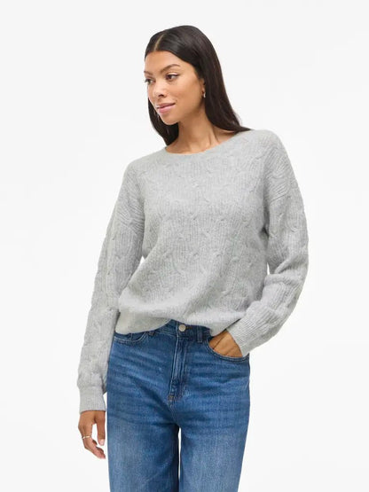 Vila Pullover Vilassia in der Farbe Light Grey Melange