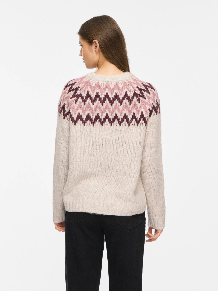 Vila Pullover Vitoni in Super Light Natural Melange Port Royale/Nostalgia Rose