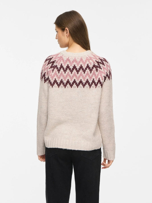 Vila Pullover Vitoni in Super Light Natural Melange Port Royale/Nostalgia Rose