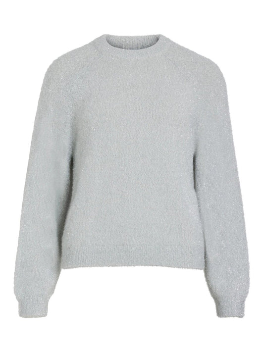 Vila Pullover Vizubi in Cloud Dancer Silver Glitter