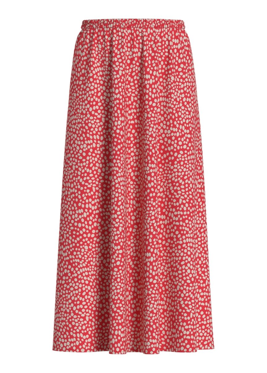 VILA Rock VIGRACE HW ANKLE SKIRT - Hibiscus DOT SANDSHELL