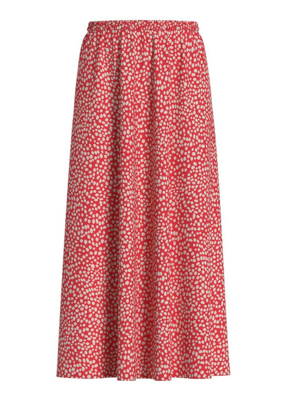 VILA Rock VIGRACE HW ANKLE SKIRT - Hibiscus DOT SANDSHELL