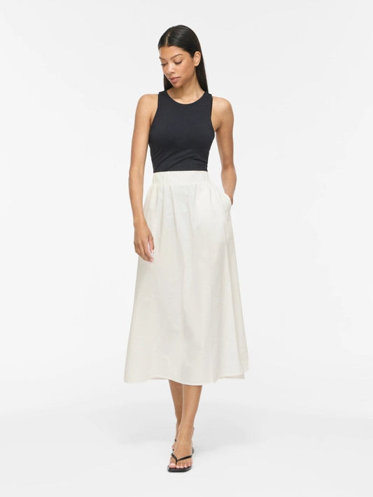 Vila Rock Visophie High Waist Ankle Skirt - Snow White