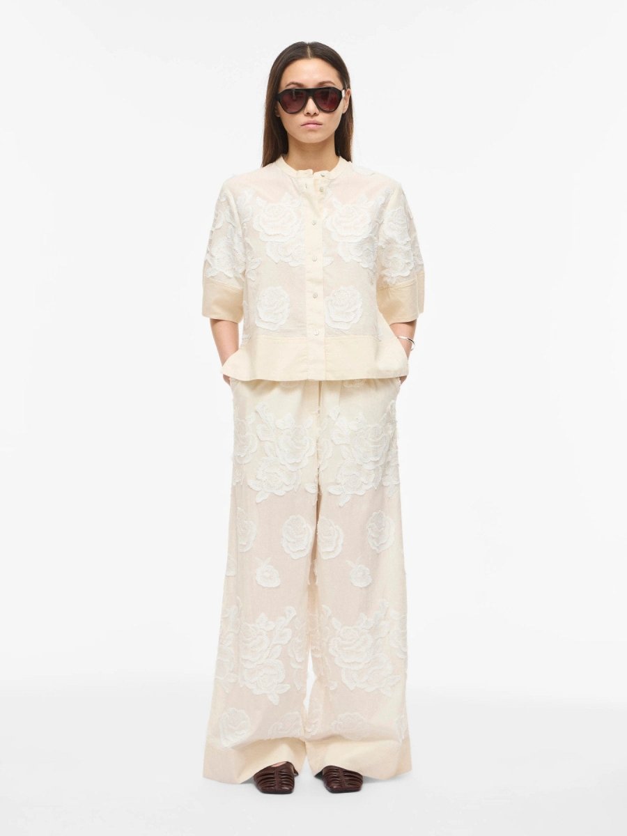 Vila ROUGE EDIT Hose ROUZOELLA HW WF F/L TROUSER Birch