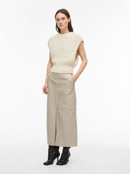 Vila Rouge Roucalia O - neck Knitted Vest in der Farbe Birch