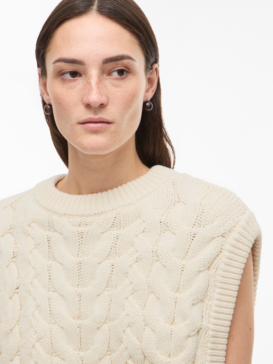 Vila Rouge Roucalia O - neck Knitted Vest in der Farbe Birch