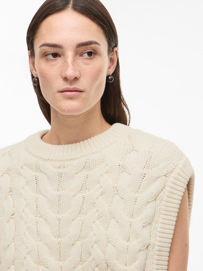 Vila Rouge Roucalia O - neck Knitted Vest in der Farbe Birch