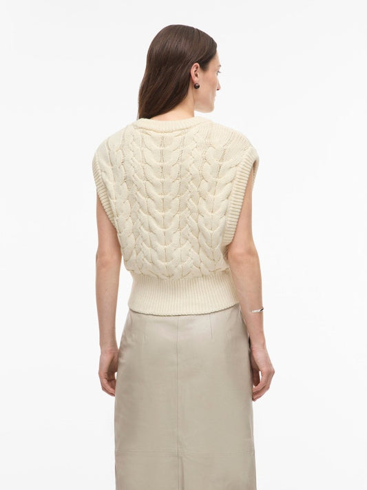 Vila Rouge Roucalia O - neck Knitted Vest in der Farbe Birch
