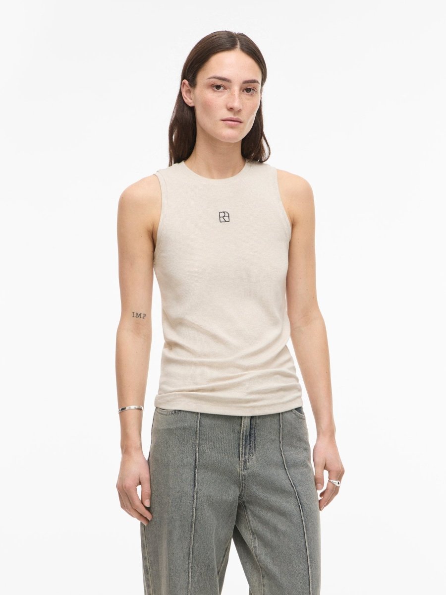 Vila Rouhelenas Tank Top in der Farbe Super Light Natural