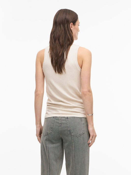 Vila Rouhelenas Tank Top in der Farbe Super Light Natural